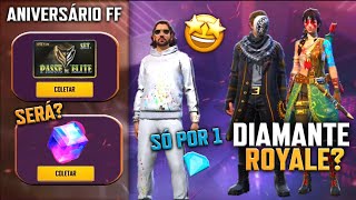 PASSE DE GRAÇA NO ANIVERSÁRIO? NOVO DIAMANTE ROYALE, O MELHOR PERSONAGEM POR 1 DIMA - FREE FIRE