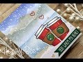 Honey Bee Coffee Break Winter Scene | AmyR 2018 Christmas Card Series #15