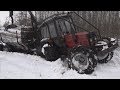 Не ломаем технику, делаем дорогу сразу, вывозим мокрую делянку леса. МТЗ 82, Хорошая работа