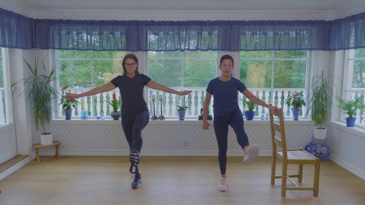 Kort träningsprogram för bättre balans, 4 minuter