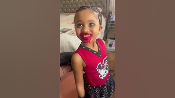 When you let your 6 year old do her Halloween make up! 🥴🤪￼ #scarlettgray #halloween #funny