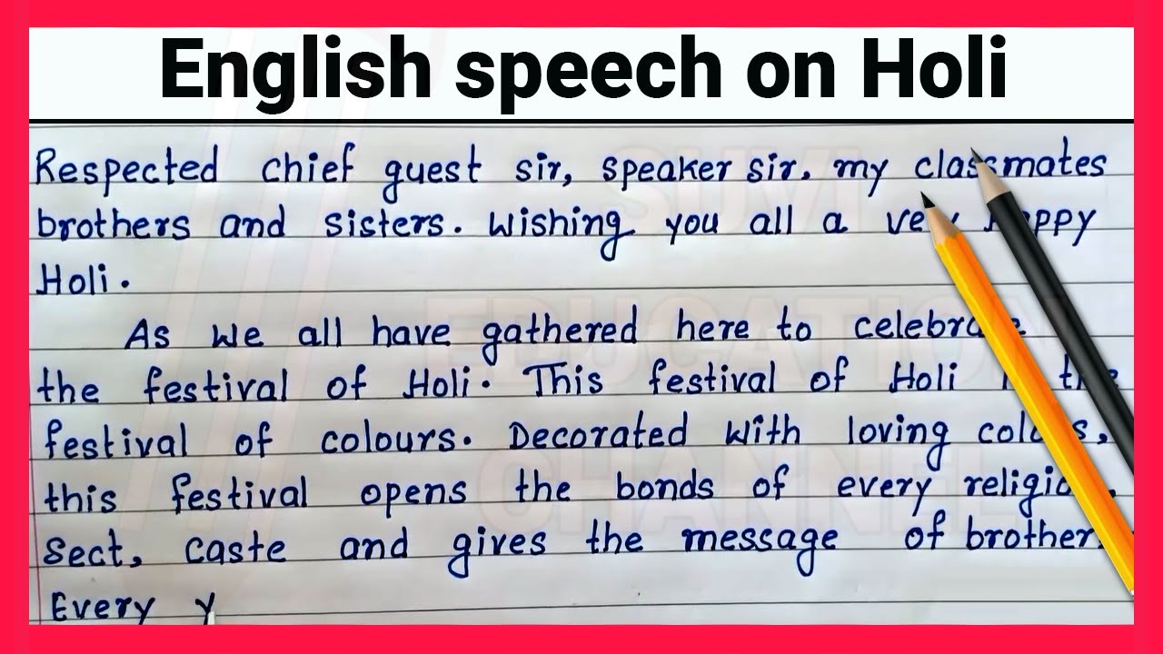 write speech on holi