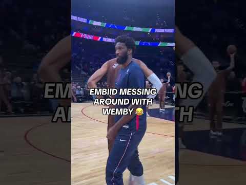 Embiid's reaction after seeing Wemby. 🤣😂 @NBATV #shorts