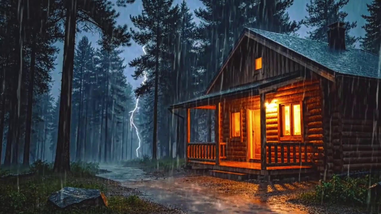 Rainy Night with Thunder | Peaceful Storm Sounds for Anxiety Relief | HEAVY RAIN | RAIN SOUNDS