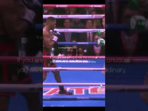 Canelo dodging shots and motivational quote