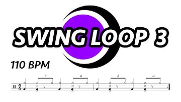 Swing Drum Loop 3 (110 bpm) | Drum Groove | Drum Beat | Drum Track | Drums Only | Metronome 110 bpm