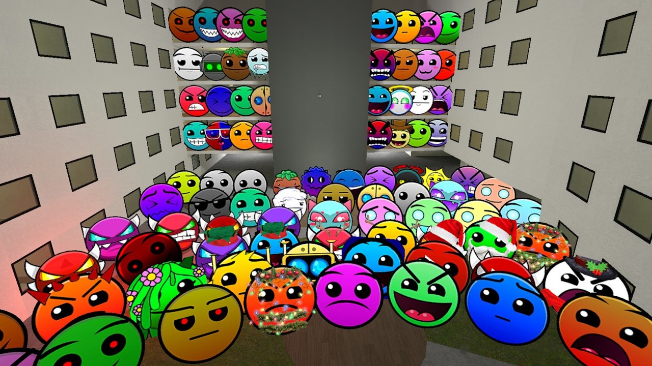 Lobotomy Dash Nextbots And Geometry Dash Chase me in Liminal Hotel | Garry's Mod