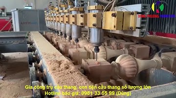 GIA CÔNG TRỤ CẦU THANG GỖ GIÁ RẺ Ở TẠI TPHCM | GIA CÔNG BẰNG MÁY CNC 4 TRỤC