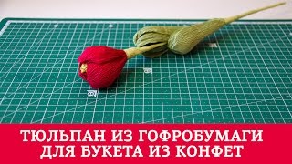 Тюльпан из гофробумаги / Букет из конфет