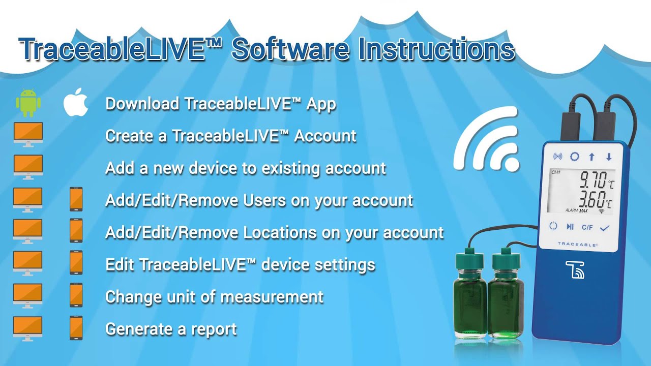 TraceableLIVE™ WiFi Datalogging Hydrometer/Thermometer with Remote