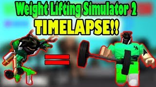 Time-Lapse Weight Lifting Simulator 2 - Going From 0 - 1,000 Strength - Roblox