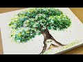 Painting a Growing Tree from Sprout / Acrylic Painting Technique