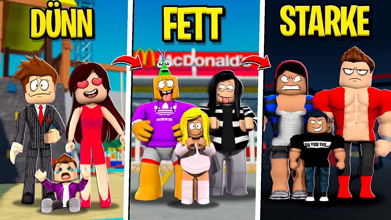 DÜNN vs FETT vs STARKE FAMILIE in BROOKHAVEN! (Roblox Brookhaven 🏡RP | Story Deutsch)