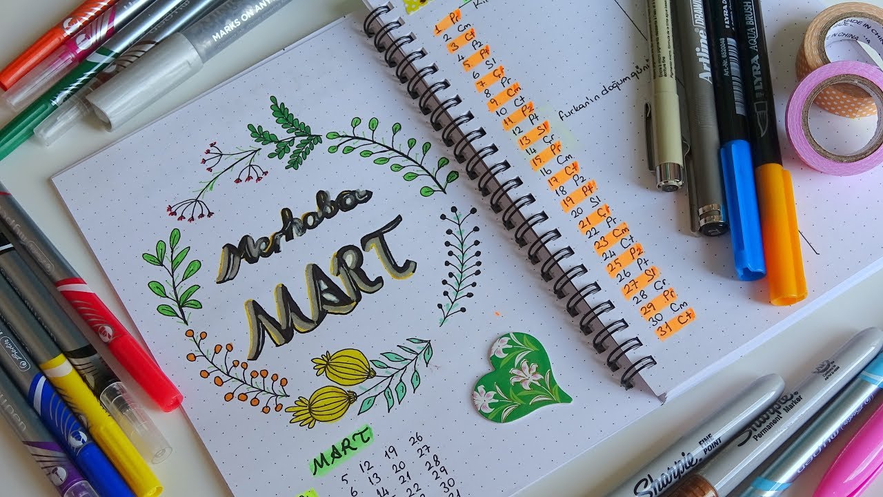 BULLET JOURNAL'A BAŞLADIM! - MART BUJO - BUJO SETUP - March Plan With Me!
