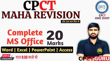CPCT Maha Revision | MS Office - Excel & PowerPoint - P2 | CPCT 1 Shot - Concepts + PYQs | CPCT 2024