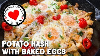 Baked Eggs Casserole | Potato Hash Breakfast | Brunch Recipes by Cooking Up Love 785 views 2 years ago 6 minutes, 7 seconds