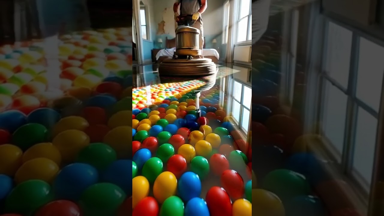 Bedroom renovation | epoxy resin floor colorful balls