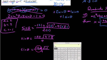 Trig 6.1.6,  Solving trig equations using the Quadratic Formula