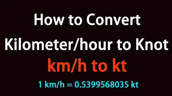 How to Convert Kilometer/hour to Knot?