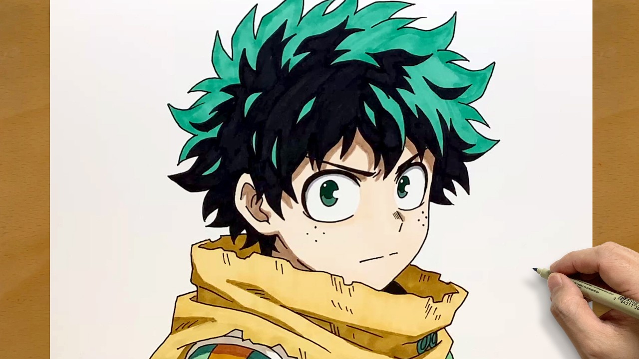 Урок рисования Изуку Мидории | Мощный аниме-стиль