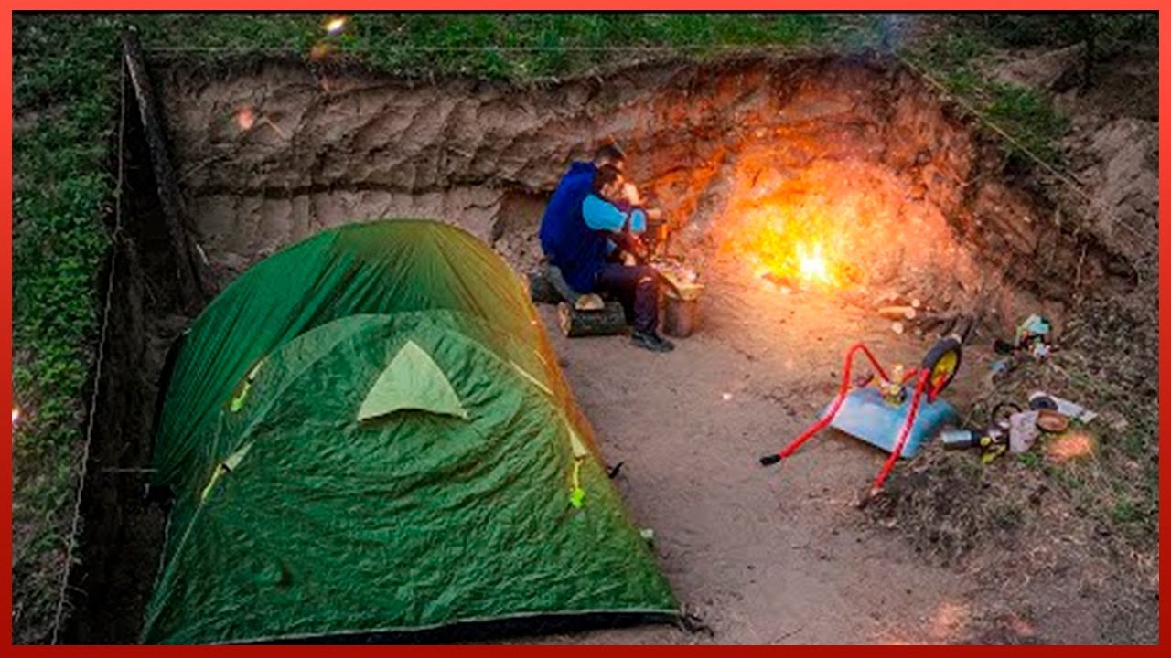 ⁣Building the Biggest Log Cabin Hidden UNDERGROUND | by @alex-wild