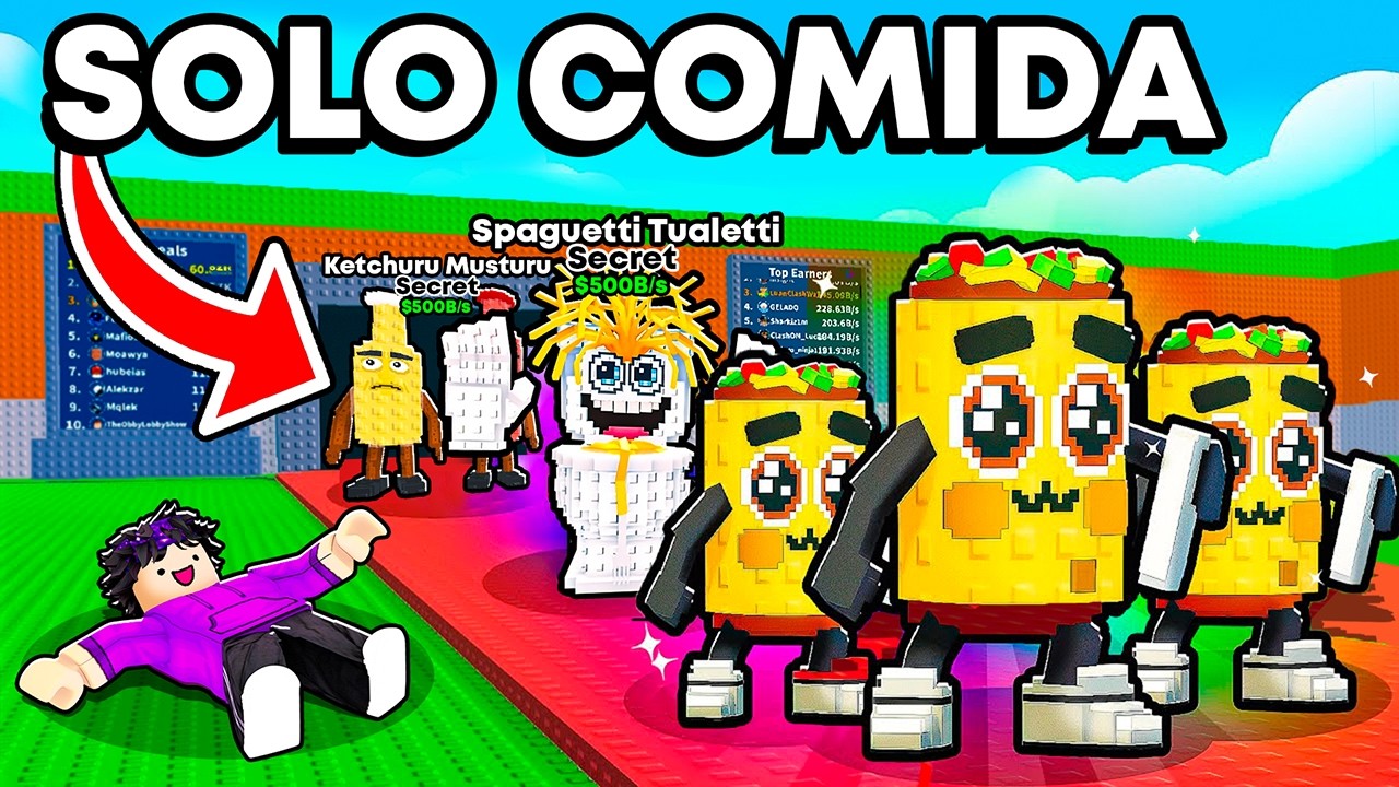 De $0 a $1 TRILLON SOLO con BRAINROT de COMIDA en Steal a Brainrot