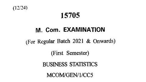 M.com Cdlu || Paper Business Statistics || semester 1st 2024
