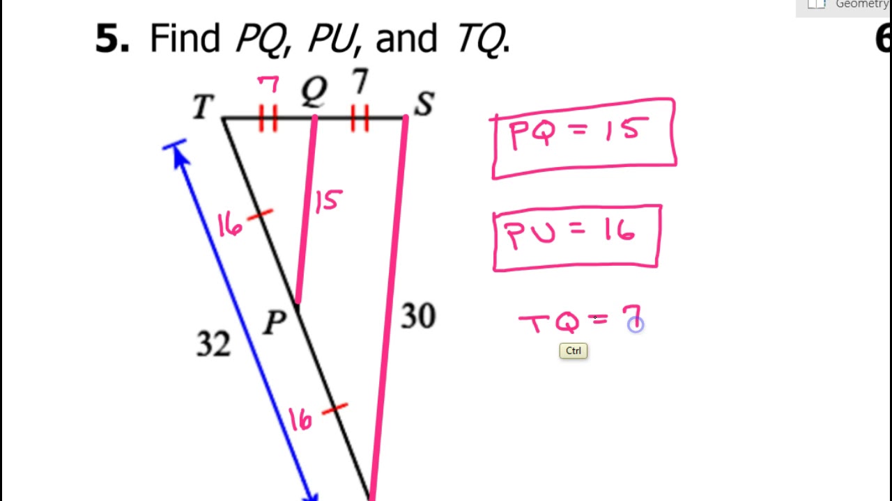 Day 04 hw midsegments and the midsegment theorem youtube