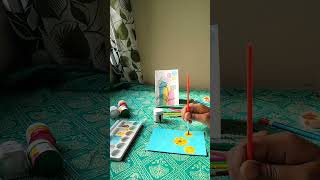 Butterfly🦋 on Sunflower🌻easy painting #art #painting #drawing #trending #shorts