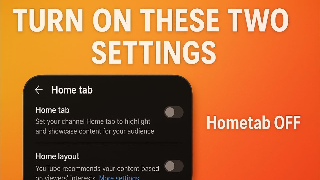 Home tab (show your channel home tab to highlight And showcase content ...