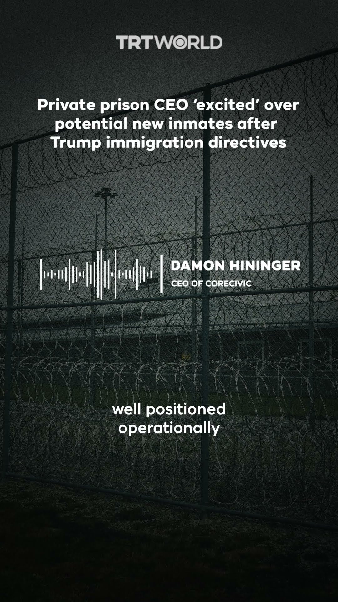 CEO of private prison excited for ‘most significant growth’ following Trump immigration policy