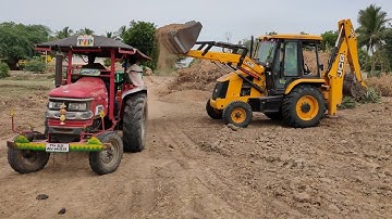 JCB 3dx max fully loaded by Mahindra Arjun Ultra 555 di tractor | tractor videos | Tractor works
