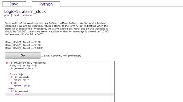 Python: CodingBat– Logic-1– alarm_clock