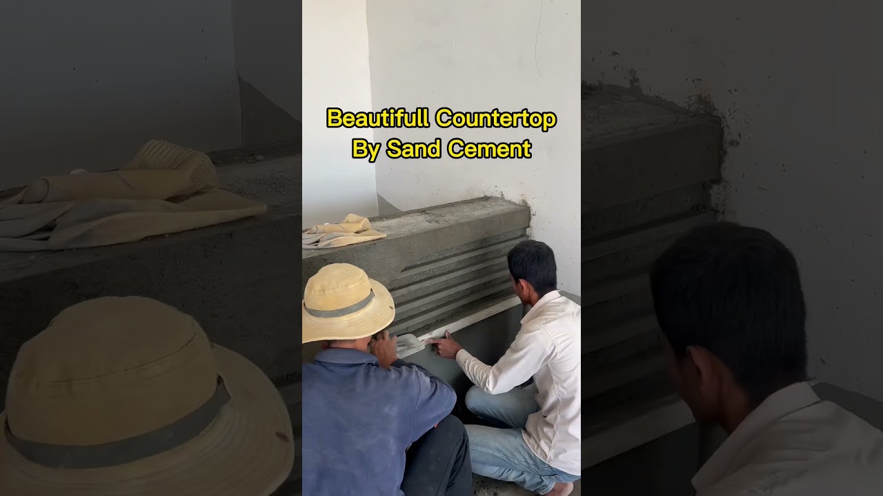 How to decorate beautiful countertop table by sand cement 