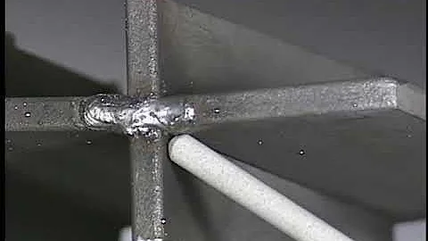 SMAW multi pass fillet weld T joint, Overhead Position E7018