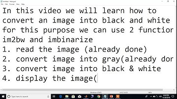 How to convert image into black & white in matlab?