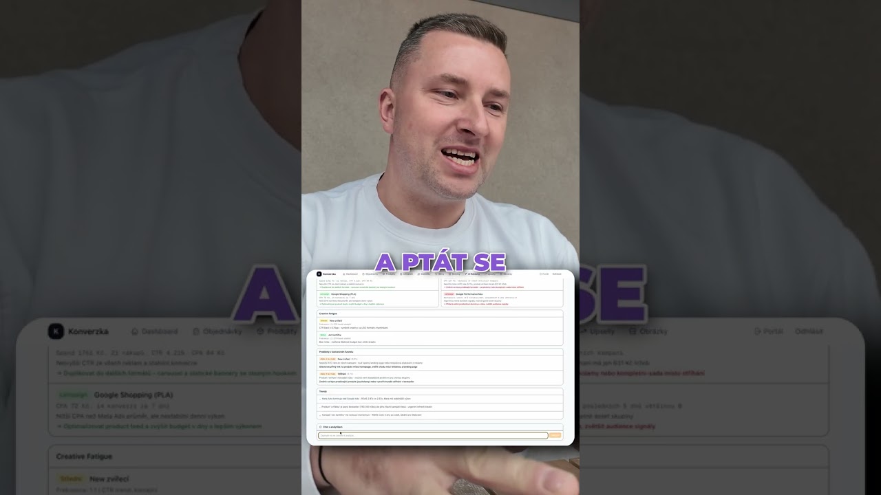 Video: ukázka Meta Ads AI Analytik z telefonu