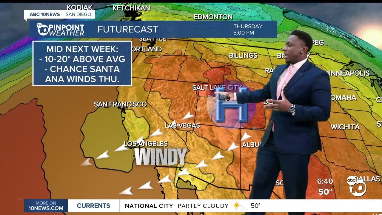 ABC 10News Pinpoint Weather with Moses Small: Heating up this week ...
