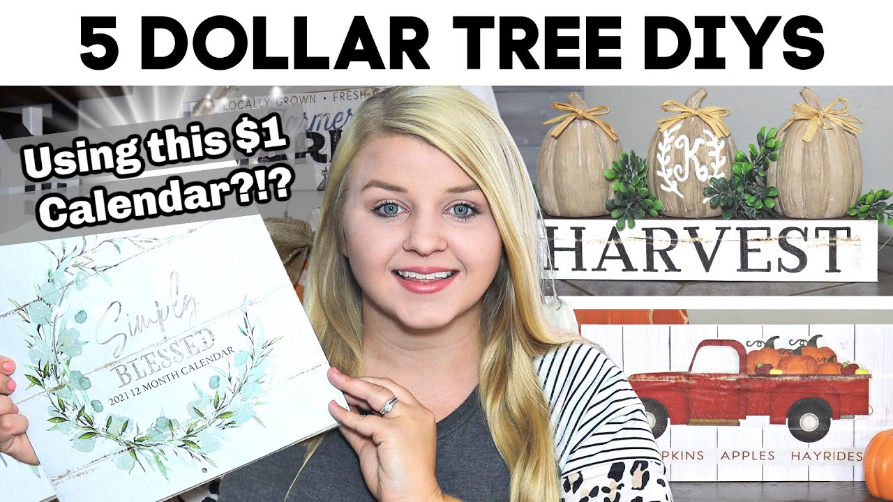 5 Dollar Tree Diys Using This 1 Calendar New Diy Dollar Tree Fall 2020 Krafts By Katelyn Youtube