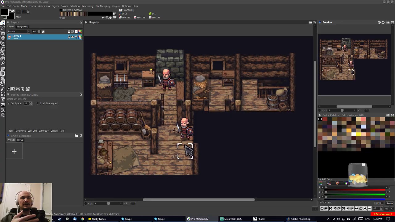 BitBeamCannon Live Stream: Pixel  Art Feedback for Stoneshard JRPG style game.