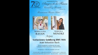 J. S. Bach Goldberg Variations BWV 988 for two Harps- M. Mendez &amp; Maria L. Rayan World Premiere