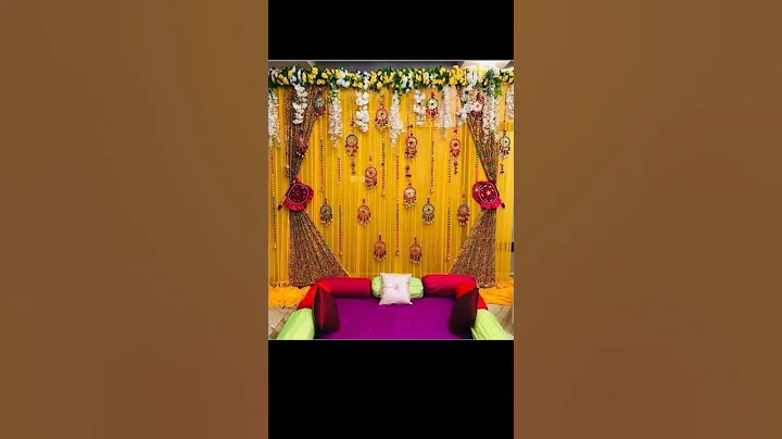Haldi ceremony Decoration idea#decorating #flowerdesign #haldiceremony #haldigeet #wedding #shorts