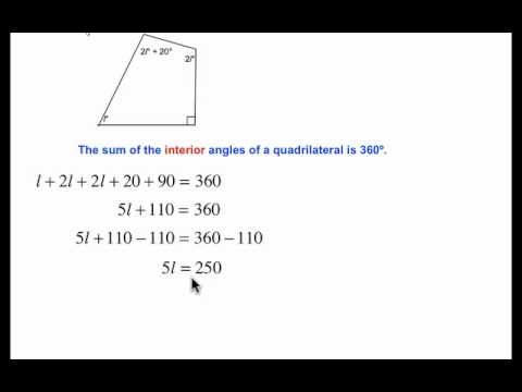 Sum Of The Interior Angles Of A Quadrilateral Angles Geometry And Algebra 3l