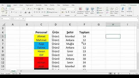 Excelde Hücre Renklerine Göre Saydırma - Aranan renkli hücreden kaç tane olduğunu bulma