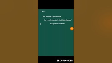 Week 3 assignment NPTEL An introduction to Artificial intelligence