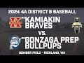 2024 4a district 8 baseball consolation  kamiakin braves vs gonzaga prep bullpups