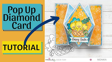 NO DIES Easter POP UP DIAMOND Fancy Fold Card #polkadoodles