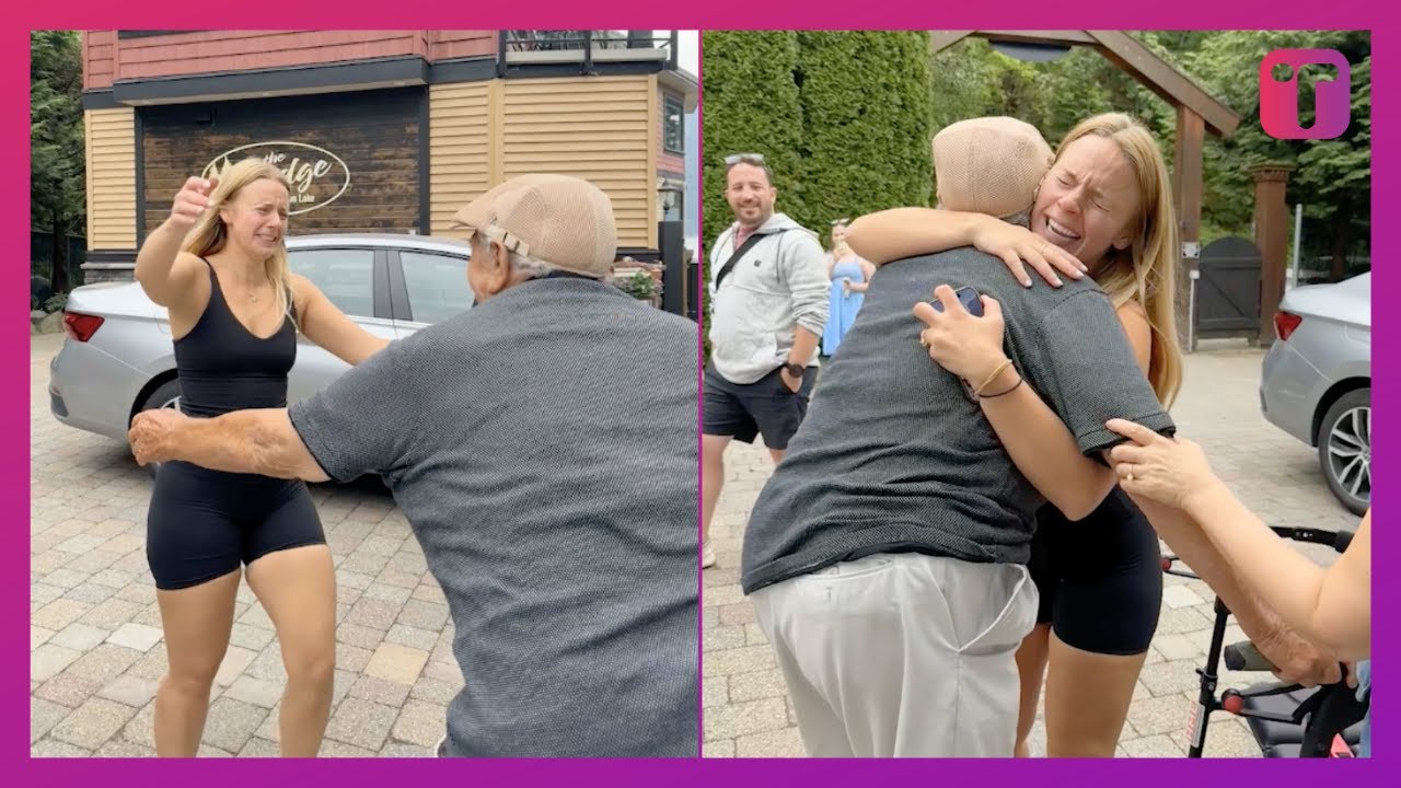 Bride Surprised By Grandpa Who Promised He'd Make Wedding Shows Up On Big Day