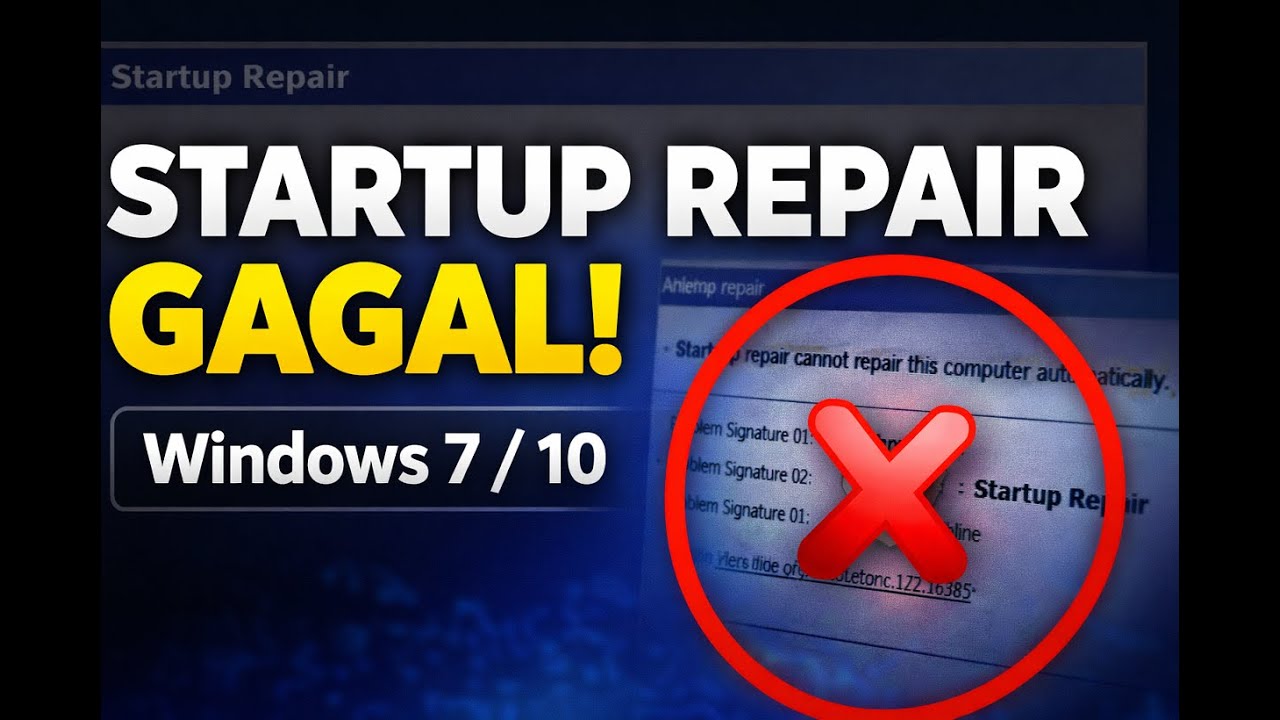 cara masuk launch startup repair windows 7