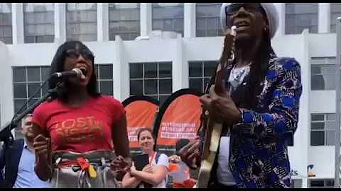 Nile Rodgers and Folami at Wembley for Internation...